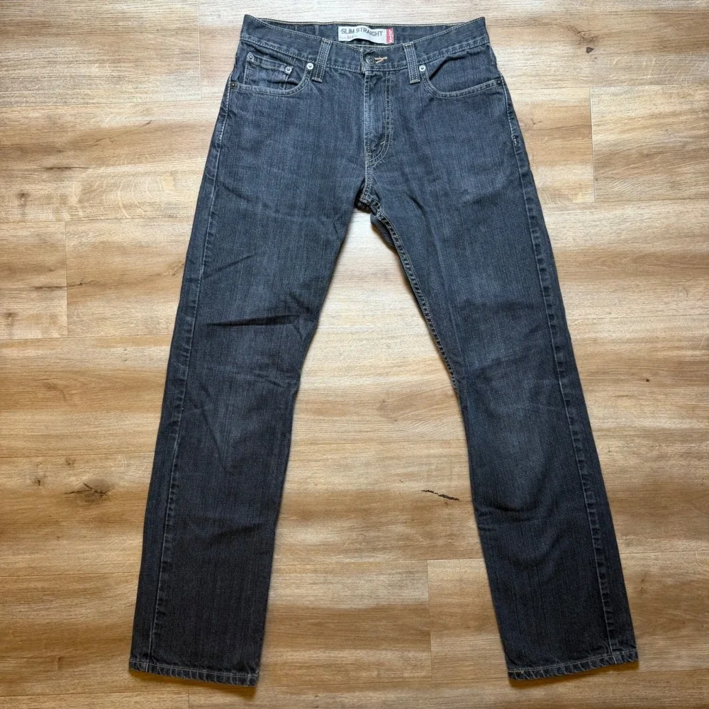 Levis 514 Slim Straight Jeans Mens 30x32 Dark Grey Denim Pants Cotton Casual Y2K